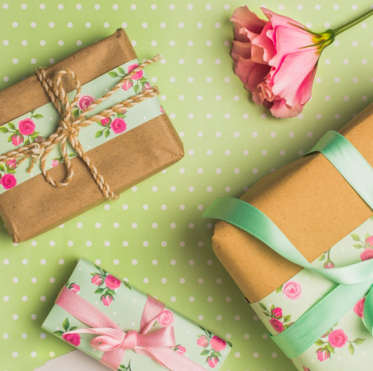 Colorfully wrapped gifts